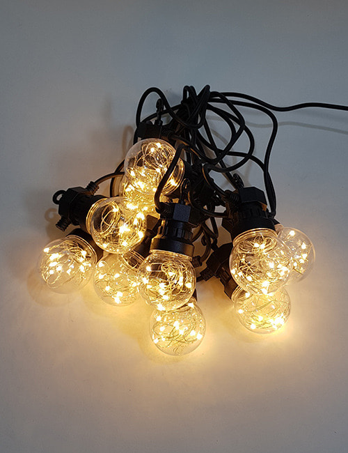 LED 볼큐빅 G50 10구 전구색 / 트리전구 크리스마스장식 루프탑조명 캠핑조명